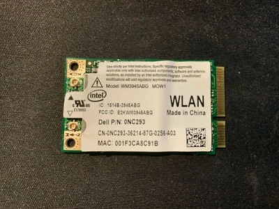 Tarjeta inalámbrica Intel WM3945ABG Mini PCIe WiFi 0NC293 NC293 Foto 1 de 2