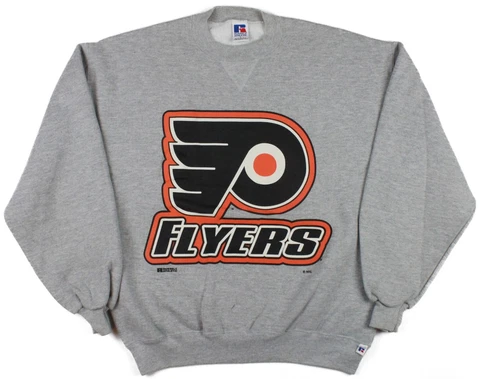 Philadelphia Flyers Vintage 90's Russell Athletic USA Crewneck Sweatshirt Large Cover