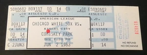 Harold Baines HR Full Mint Unused Ticket 1983 White Sox vs Angels - Picture 1 of 2