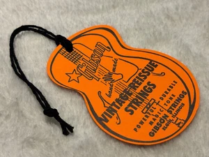 New Gibson Custom Shop Vintage ReIssue Strings Orange Hang Tag+Case Key Envelope - Picture 1 of 7
