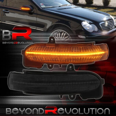 For 2001-2007 C-Class W203 Sequential LED Side Mirror Turn Signal Lamp Set Smoke - Image 1 of 4