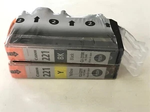 Neu Original Canon CLI-221 schwarze Tinte & CLI-221 gelb - werkseitig versiegelt - 2er-Pack - Bild 1 von 1