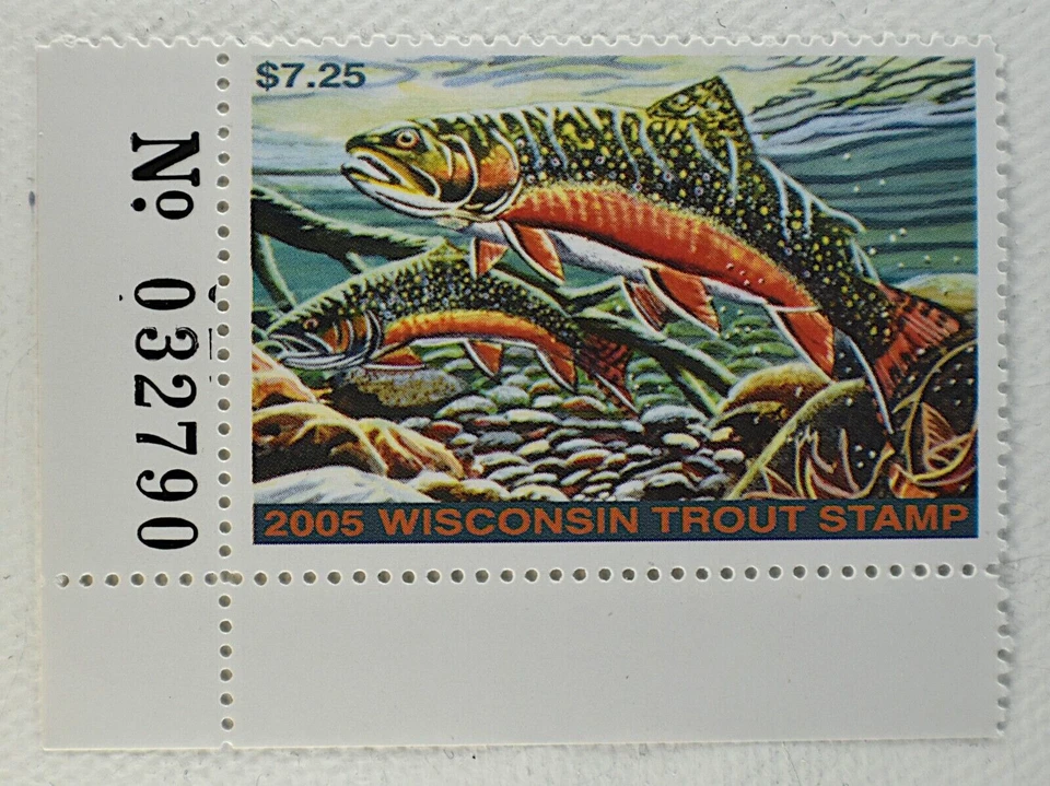 US WISCONSON TROUT STAMP $7.25 MNH, 2005 - Image 1 of 2