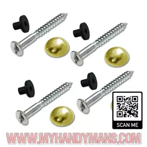 Mirror Screws Brass or Dome Capped with Washer Grommets Various Sizes and length - Picture 1 of 5