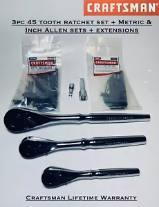 ARTIGIANO UTENSILI MANUALI 3pz 1/4 3/8 1/2 FULL POLISH set chiavi a bussola a cricchetto - Foto 1 di 14