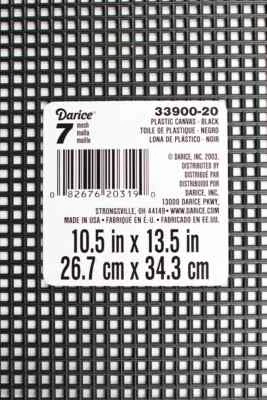 7 Mesh Count Black Plastic Canvas Sheet 10.5 x 13.5 Inch 1 Sheet - Image 1 of 2