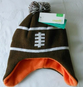 UNISEX Size 2T 3T 4T Football Fleece Lined Hat Unlined Mittens Set Toddler - Picture 1 of 4
