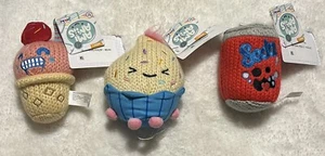 Lot of 3 Ami Amis 4" Plush BEAN Ice Cream, CUPPY Cupcake, FIZZLES Soda NWT - Imagen 1 de 8