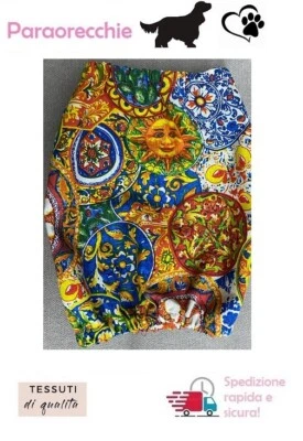 PARAORECCHIE COPRI ORECCHIE CUFFIETTE CUFFIA PER COCKER CAVALIER KING COTONE - Immagine 1 di 2