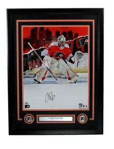Foto autografiada por Carter Hart 16x20 Philadelphia Flyers fanáticos enmarcados - Imagen 1 de 4