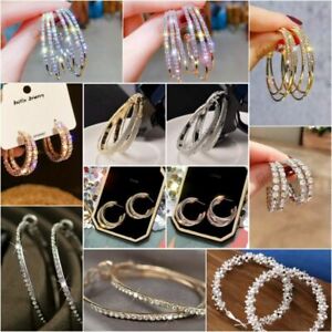 Fashion Big Hoop Earrings Silver/Gold Women Lady Large Hoops Earrings Jewelry