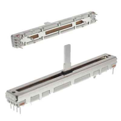 ALPS 10K Schiebepotentiometer stereo log. Schiebeweg 60mm L: 75mm P-Fader RS60  - Bild 1 von 4