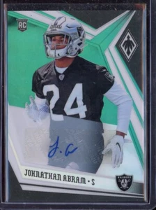 Panini Phoenix Rookie Autographs 2019 verde #172 Johnathan Abram 01/10 - Imagen 1 de 1