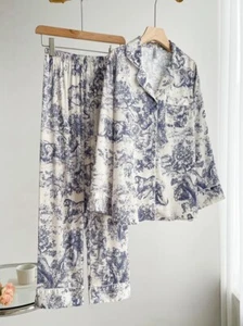 2-Piece Designer Women Sleepwear Loungewear Pajama Set Silkalike - Picture 1 of 5