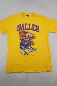Another Hype Piece Shirt Mens Extra Large Yellow Basketball Baller Kobe Bear - Picture 1 of 9