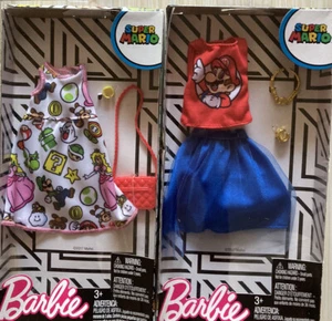 2017 Set Of 2 Super Mario white Dress With Characters, Blue Skirt & Red Top NEW - Picture 1 of 3