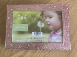 Green Tree Gallery Size 4"x 6" Pink Sparkling Bejeweled Picture Frame New