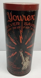 Vintage Yourex Silver Saver Cardboard & Metal Container - Picture 1 of 10