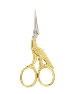 6 Decorative & Emboridery scissors, 3.1/2", Straight Blades, Gold Plated Handle - Picture 1 of 1