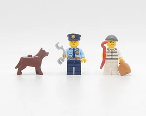 Lego Figuren - Police Officer Spürhund & Einbrecher / Dieb Minifiguren - Bild 1 von 2