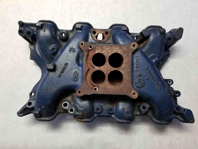1970 71 FORD MUSTANG TORINO CYCLONE COUGAR Intake Manifold 351C 4 BRL DATE 9K11 - Image 1 of 4