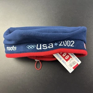 VTG Roots 2002 USA Olympic Team Beanie Cap Hat Mens One Size Red White Blue NEW - Picture 1 of 7