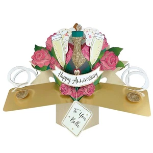 Tarjeta de aniversario de boda 3D tarjeta emergente para tarjeta de regalo del día de la boda - Imagen 1 de 3