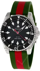 Reloj para hombre GUCCI Dive AUTO 40 MM esfera negra goma YA136349 - Imagen 1 de 4
