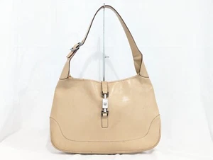 Gucci Jackie All Leather Beige Shoulder Hand Bag 001 3340 002058 Authentic - Picture 1 of 19