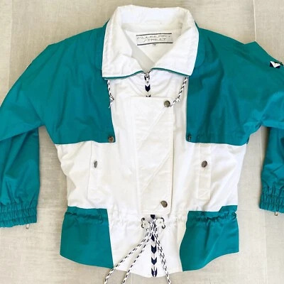 Chaqueta de mujer Mulberry Street vintage años 80 bloque de color geométrico mediano Foto 1 de 4