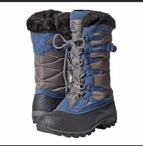 Kamik Snow Valley Azul/Gris/Negro Piel Sintética Thinsulate Botas de Nieve Mujer 8,5 Nuevas en Caja - Imagen 1 de 6