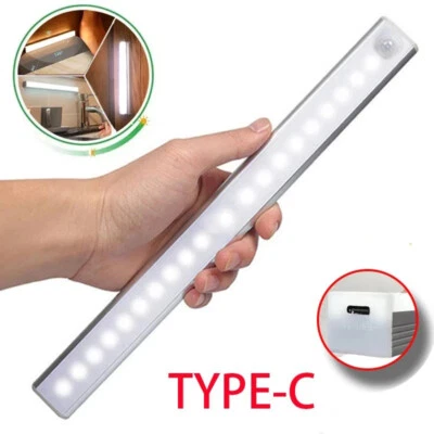 Motion Sensor PIR Light Battery Powered Night Light Closet Stair Rechargeable - image 1 of 4