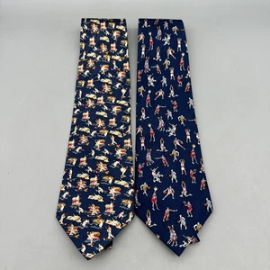 Museum Artifacts Silk Neck Ties Sports Baseball Basketball Novelty - Lot of 2 - Picture 1 of 13