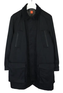 HUGO BOSS Ojules Jacket Men's US 46 Padded Lined Polo Neck Black Zip Pockets - Picture 1 of 12
