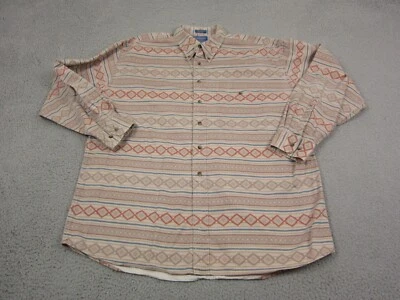 Pendleton Shirt Mens Extra Large XL Brown Blue Orange Aztec Cotton Canvas Adult - Image 1 of 4