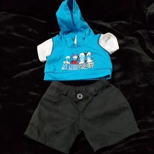 Build A Bear Smurfs BLUE CREW Shirt Hoodie - Picture 1 of 5