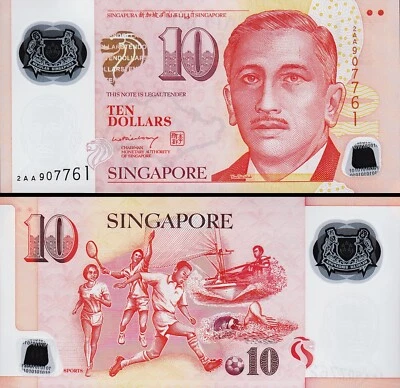 Singapore 10 Dollars Nd 2005 (2008), UNC, Polymer, P-48 - Image 1 of 3