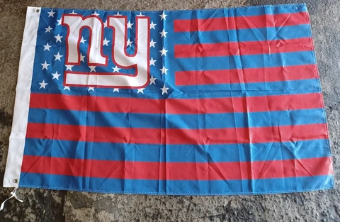 New York Football Giants American Flag Red White & Blue, Stars & Stripes NY 3X5' Cover