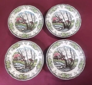Johnson Brothers Friendly Village Willow By the Brook Set di 4 piatti da insalata 7,5" - Foto 1 di 8