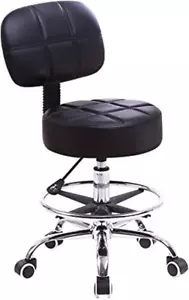 Adjustable Seat Work Shop Stool Chair Swivel Bench Bar Rolling Garage Mechanics - Picture 1 of 12