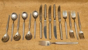16 Nasco Stainless Steel SANDSWEPT Japan Flatware Knives Spoons Forks  - Picture 1 of 10