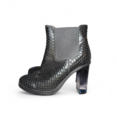 AGL Attilio Giusti Leombruni Mujer’s Talla 37 Negro Piel de Serpiente Cuero Botines Foto 1 de 4