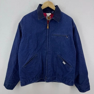 Винтажная красная стеганая джинсовая куртка CARHARTT 8QLJ DETROIT с подкладкой размер 46 СДЕЛАНО В СОЮЗЕ США - Изображение 1 из 4