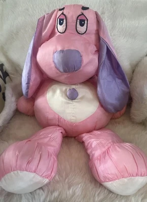 Vintage 80's Jumbo Love Pink Puppy Dog Nylon Stuffed Plush 28” Commonwealth GUC - Image 1 of 4
