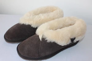 EMU Herren/Unisex Lammfell gefüttert Braun Wildleder Hausschuhe Größe UK 8 - Bild 1 von 16