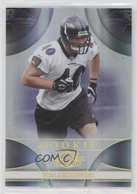 2008 Donruss Threads Rookie Gold Century Proof /50 Tom Zbikowski #242 Rookie RC - Image 1 of 2
