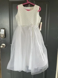NWT Tami Collection Girls Princess Dress Party Tulle Wedding sparkle White Sz 10 - Picture 1 of 7