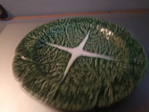 Vintage Bordallo Pinheiro Kohlgrün Rund 7 Zoll Salatteller - Hergestellt in Portugal - Bild 1 von 3