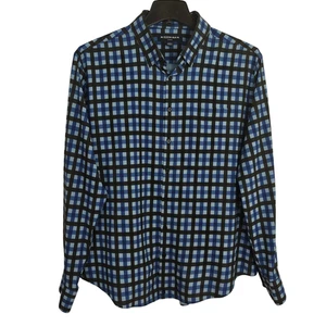 Mizzen+Main Leeward Performance Classic Fit No Tuck Button Up Shirt Large Blue - Picture 1 of 8