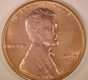 1960 D Lincoln Cent Small Date Die Chip in "6" UNC - Bild 1 von 2
